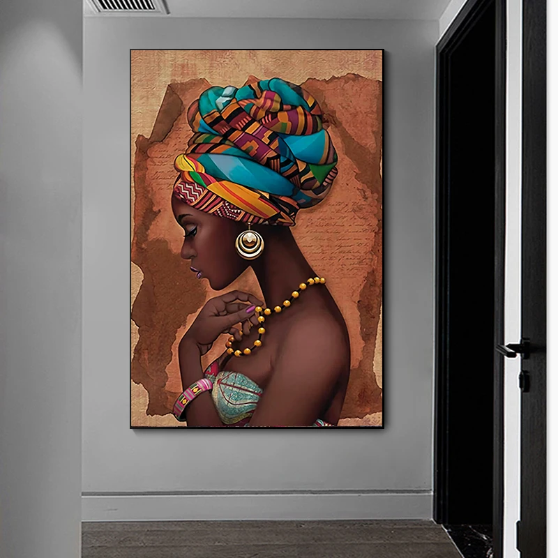 

African Art Black and Nude Woman Canvas Paintings Wall Art Posters and Prints Wall Art Pictures Cuadros Home Decor No Frame