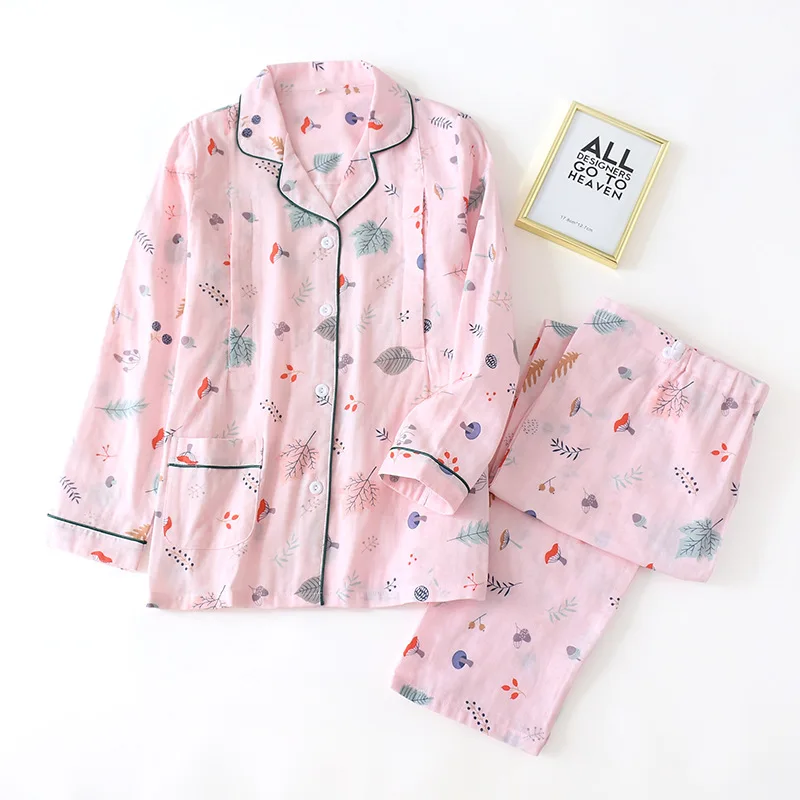 Fdfklak New 100% Cotton Floral Print Maternity Wear Autumn Long Sleeve Pajamas Set Lactation Clothing Breastfeeding Suit enlarge