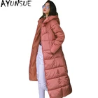 AYUNSUE 2022 зимняя куртка для женщин X-long с капюшоном, мягкое Женское пальто, высокое качество, теплая верхняя одежда, Женская парка, зимнее женское пальто
