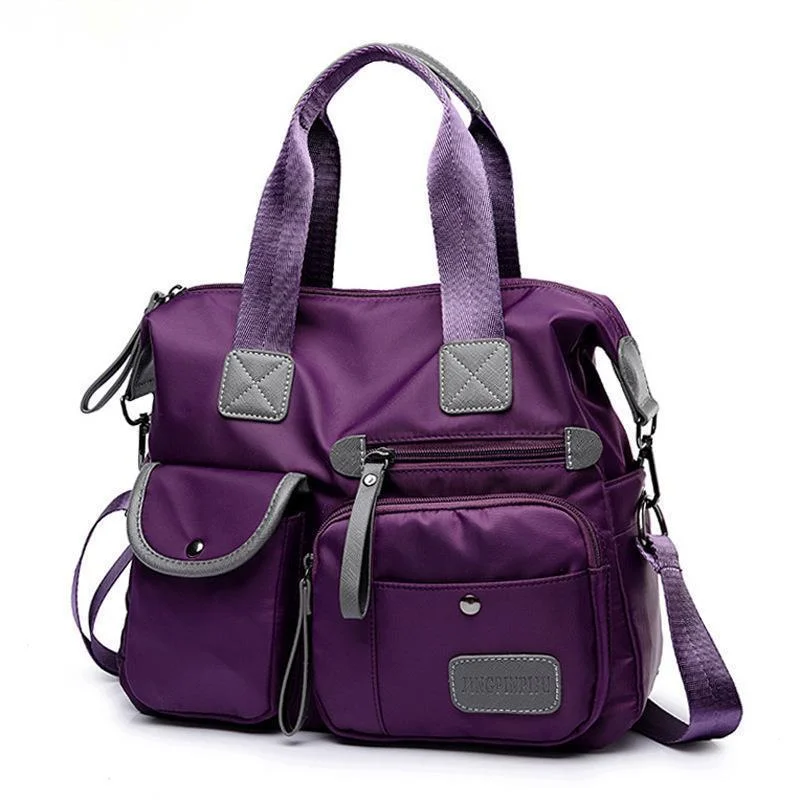 

New Women Nylon Waterproof Messenger Bags Ladies Casual Large Capacity Female Handbag Crossbody Shoulder Bags Purple Fashion