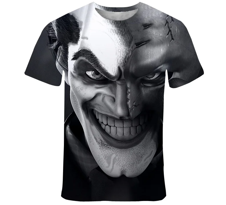 Новые дизайнерские Для мужчин новинка клоун 3D футболка с принтом Хэллоуин