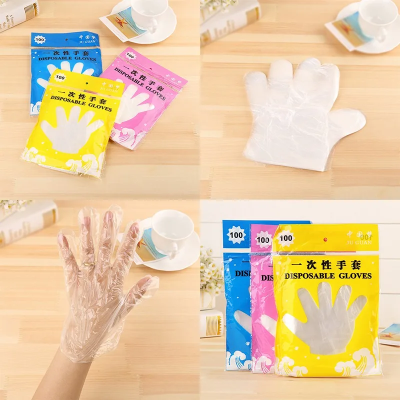 

HIigh-Quality Products 2021 Summer New-Arrivals 100 x/bag Disposable Catering Food Cleaning Gloves Plastic guantes desechables