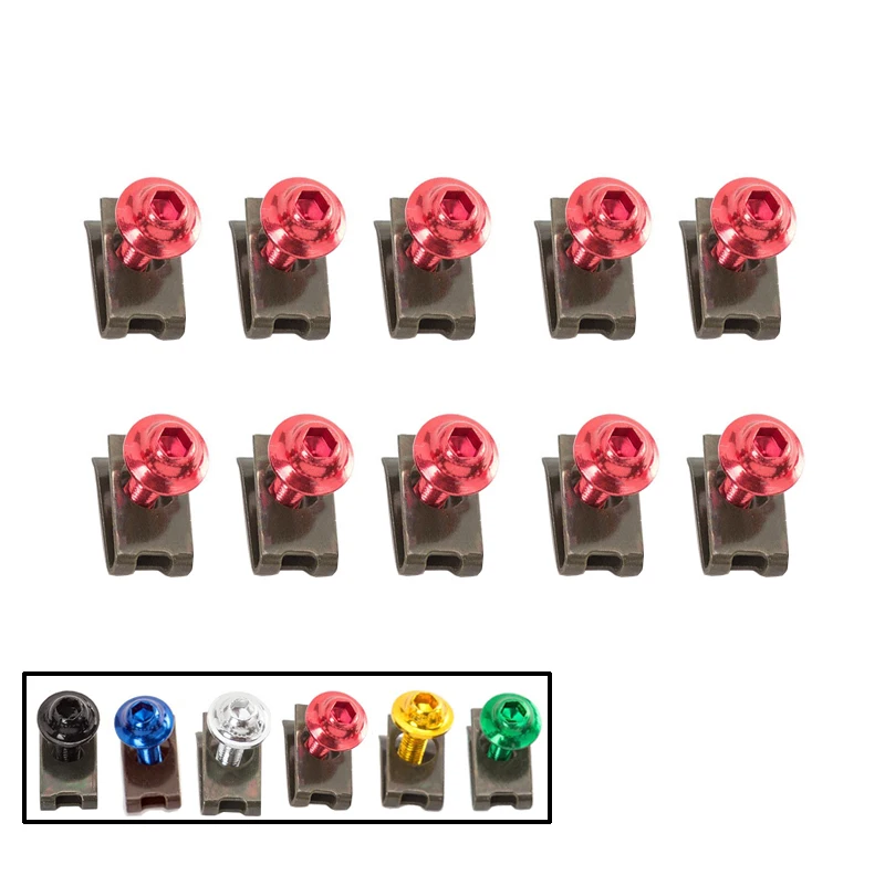 10 шт. 6 мм Универсальный мотоцикл обтекатель тела болты самокат гайки Болты M6 Spire