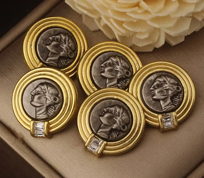 Высококачественные стразы пуговицы Костюмные куртки винтажные металлические