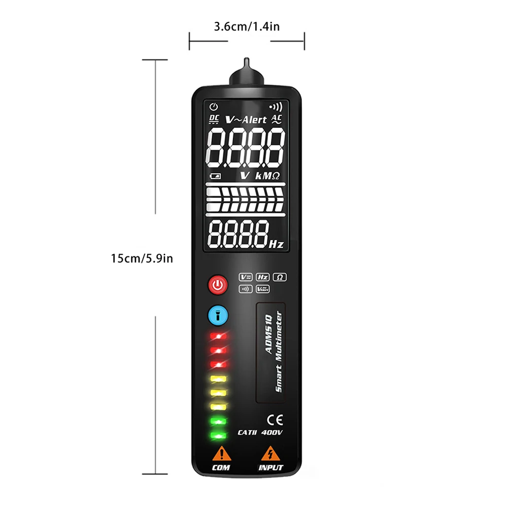 

Smart Digital Multimeter 2.4"LCD Voltage Indicator Tester BSIDE ADMS1A/Q Portable DC AC Voltage Ohm Continuity Hz NCV Test Tool
