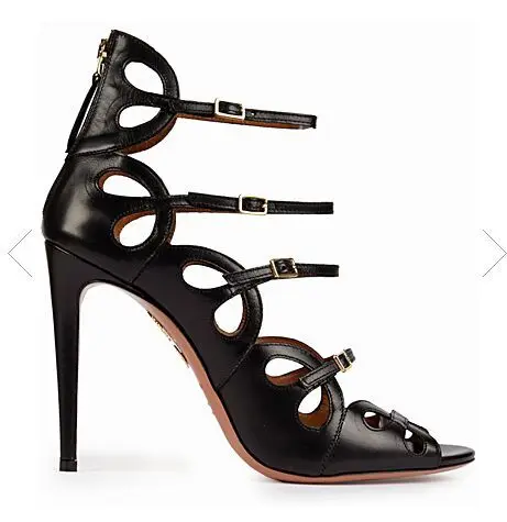 

Solid color sexy hollow fashion high heel sandals