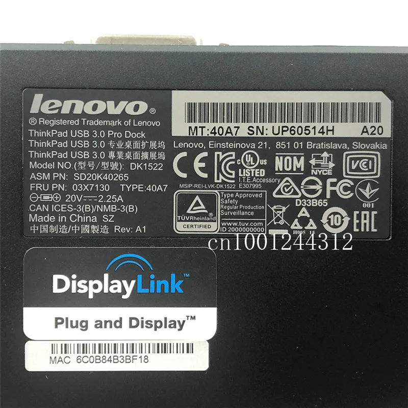 90New Origi USB 3,0 Pro DK1522 док-станция для lenovo Thinkpad с usb serise док-станция для ноутбука 03X7130/с USB кабелем