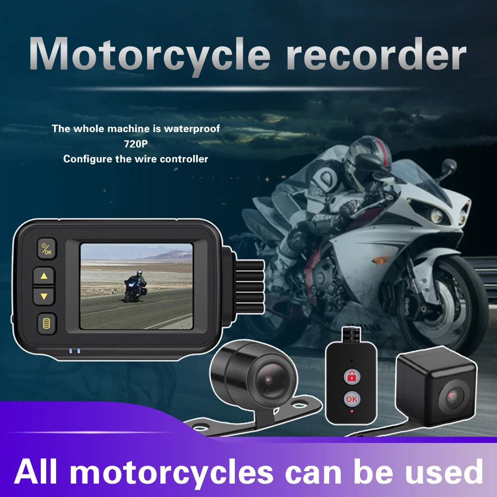 

New MT30A Motorcycle Dash Cam 720P HD Motorbike Dashcam Loop Recording G Sensor Parking Monitor DVR Rear View Camera Waterproof