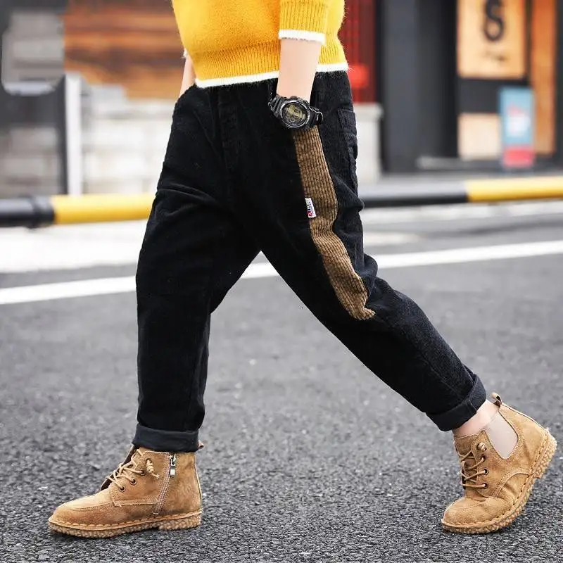 Джинсы для мальчиков зимние новые детские теплые брюки с хлопковой подкладкой