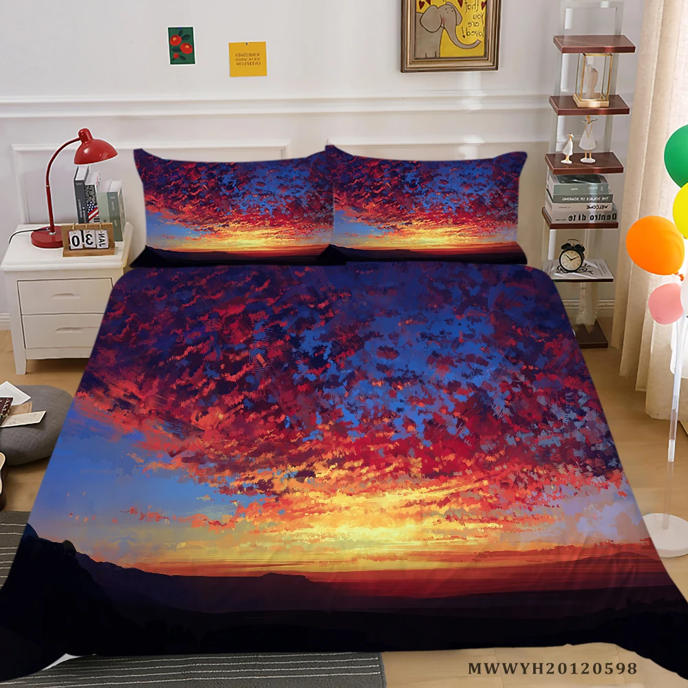 

3D Bedding Set Queen Size Duvet Cover Set Colourful Unique Bed Gift Modern Home Bed Set 2/3 Pcs Bedroom Decor