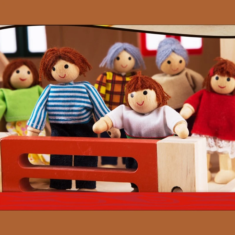 1 комплект красочные деревянные куклы миниатюрный аксессуаров дома мебель