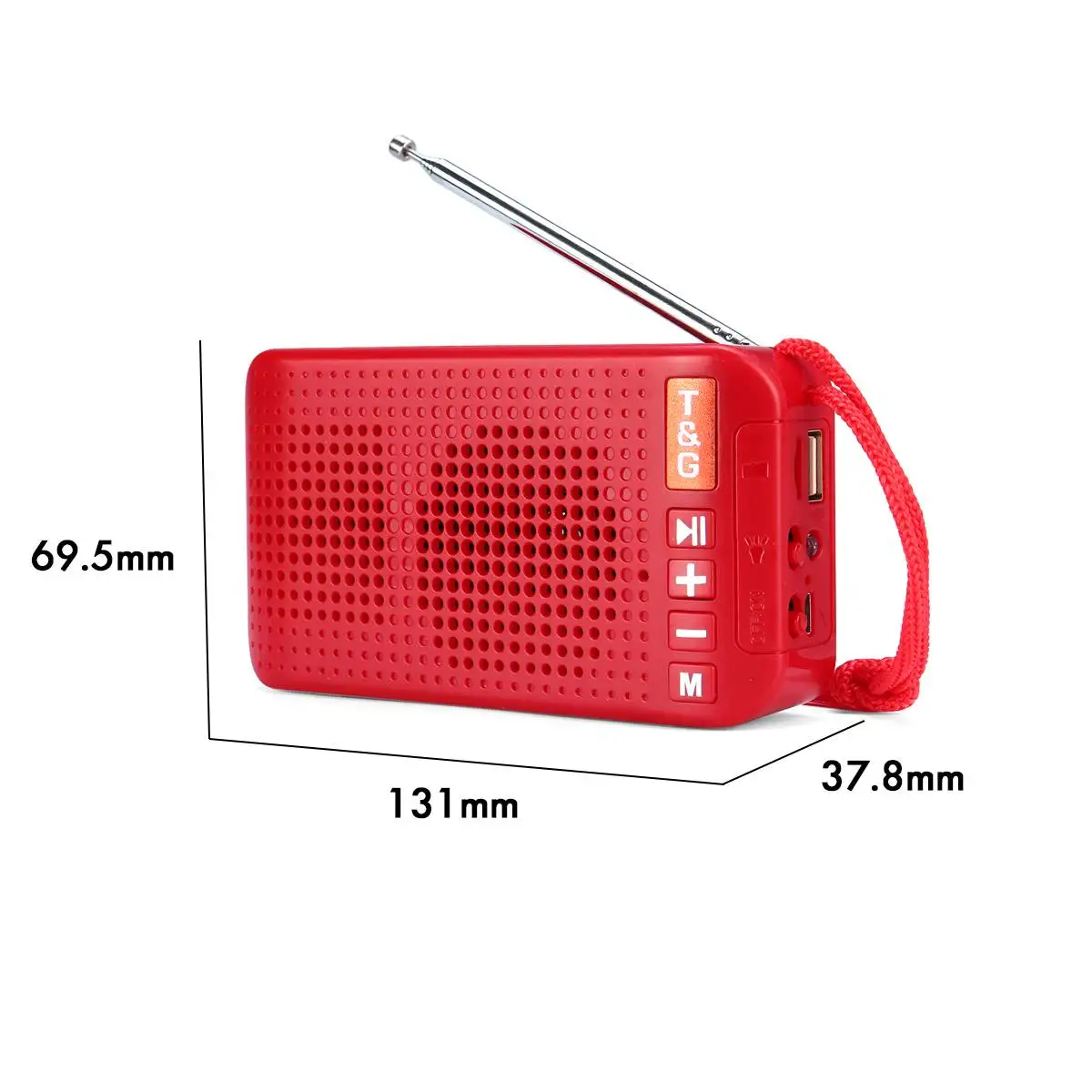

TG184 wireless bluetooth speaker solar USB charging LED flashlight outdoor light external speaker small stereo FM radio