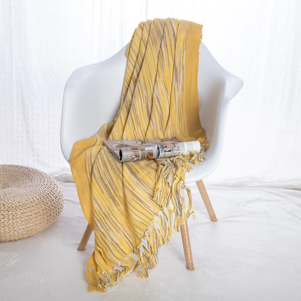 Battilo 100% акриловое вязаное одеяло супермягкая клетка с кисточкой домашнее