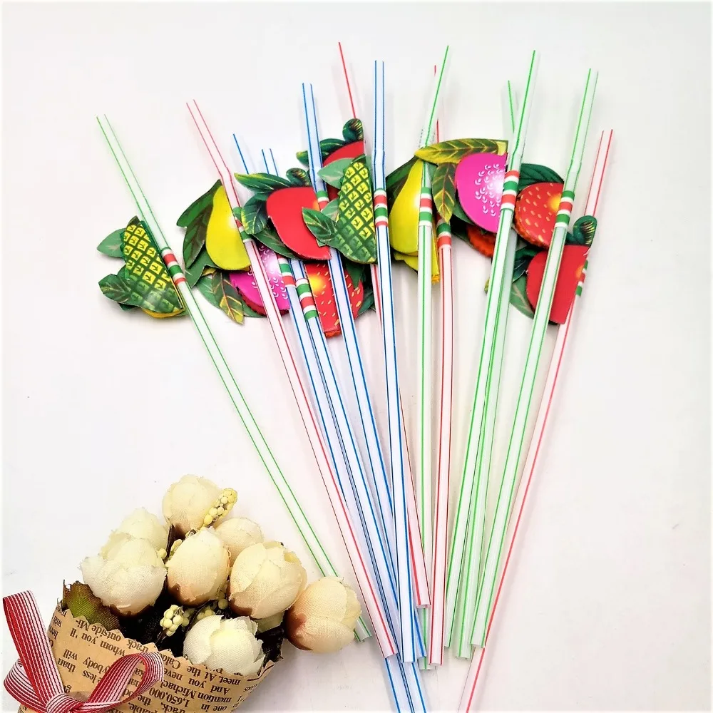 50 шт. НОВЫЙ Гавайская тема 3D фрукты Для летних вечеринок красочные коктейль