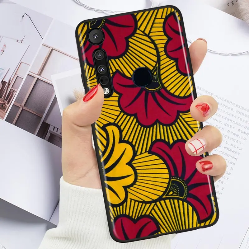 

African fabric Printing For Motorola G9 G8 G Stylus Power One Fusion Hyper Edge E7 E6 5G Plus Play Lite Silicone Phone Case