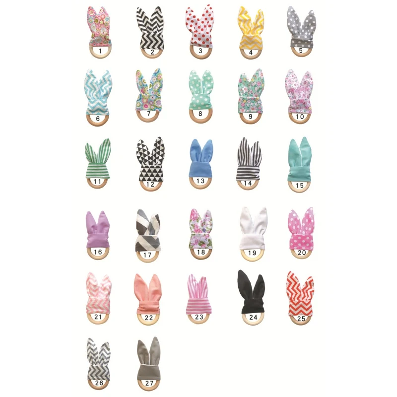 

1PC Animal Silicone Teether Wooden Rabbit Ring BPA Free Accessories Teething Toys Food Grade BPA Free Baby Teethers