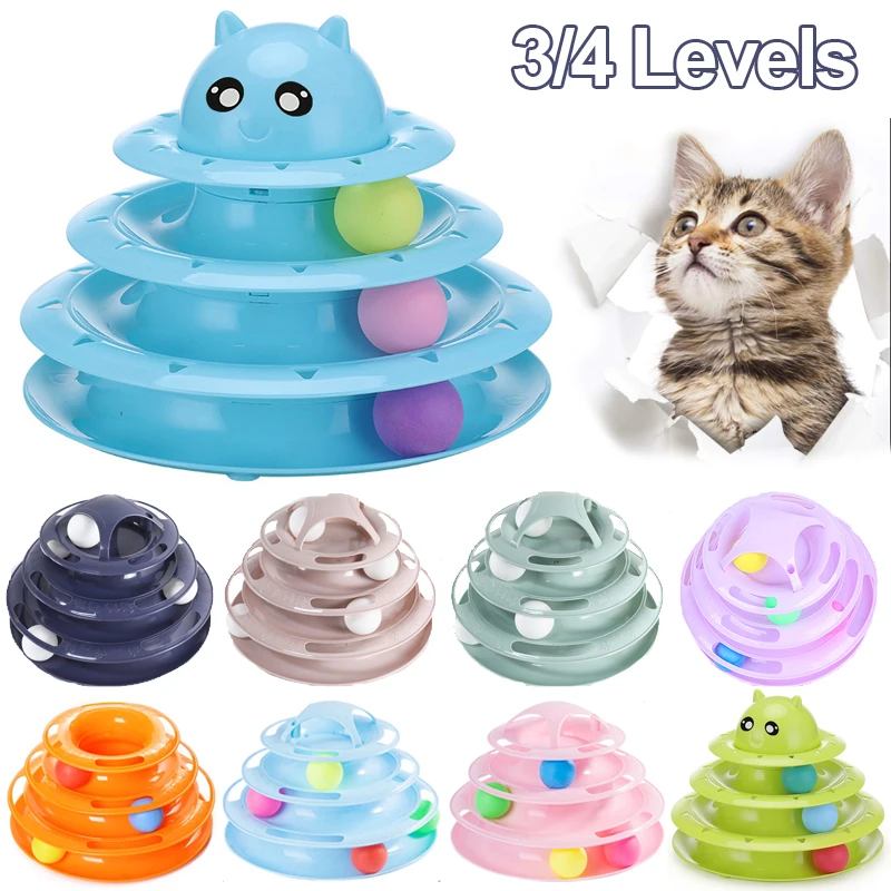 

Cat Toy Cat Accessories Cute Turntable Ball Interactive Pets Toys Three Layers Teaser Mouse Pet Kitten Young Pet Supplies