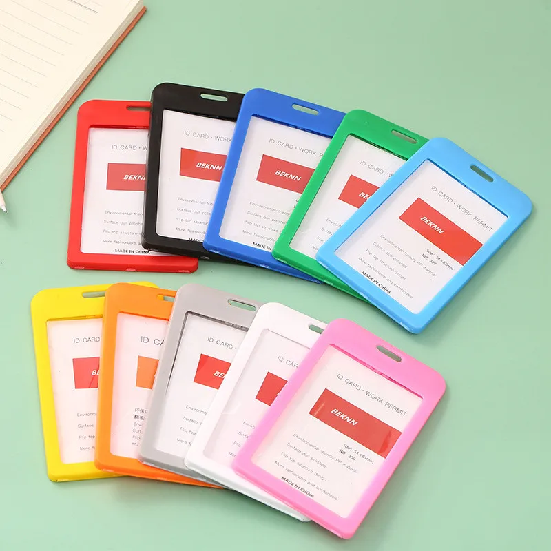 

10pcs/Lot Colored Identification Card Pendant 10 Colors Transparent Plastic Hanging Credentials Holder Nursing Work Accessories