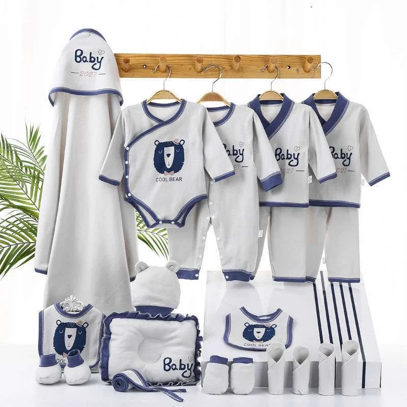 

Cotton Men and Women Baby Thin Newborn Suit Full Moon Gift Soft and Breathable Kid Clothes 20 Pieces Sets Without Box XB108