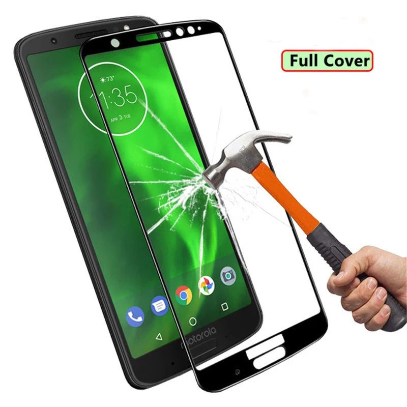 Full Curved Tempered Glass For Moto G8 plus E6 play Plus One Pro protective glas on Power screen protector Film | Мобильные телефоны
