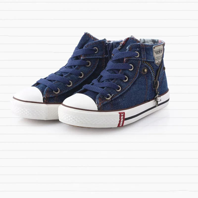 Детские холщовые кроссовки для мальчиков и девочек джинсовые ботинки на плоской