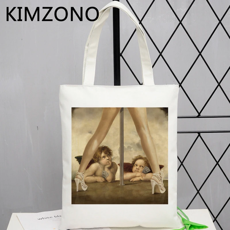 

Angel shopping bag tote bolsa eco bolso reusable cotton bag net tote cabas
