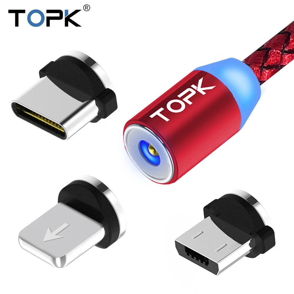 Светодиодный кабель Micro USB магнитный для IPhone Xs Max 8 7 Type C и Samsung Xiaomi Huawei Android|Кабели
