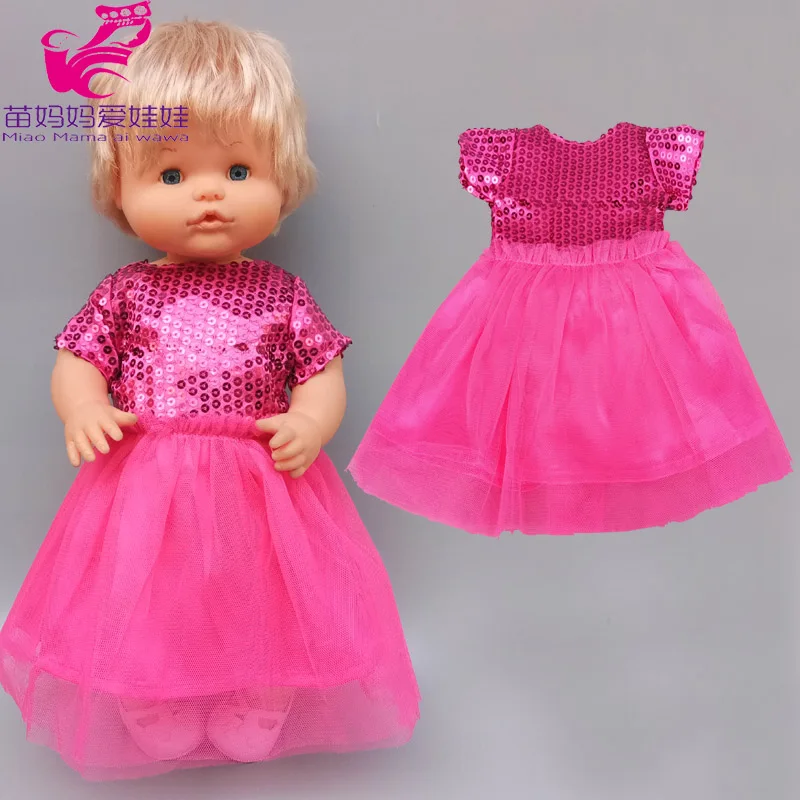 

16 inch baby doll Dress suitable for 40 cm baby doll clothes skirt and headwear 3 in 1 set Ropa y su Hermanita