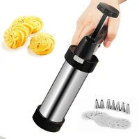 churros maker machine cookie press tools set biscuit making gun with pastry nozzles and molds cake decorating baking extruder