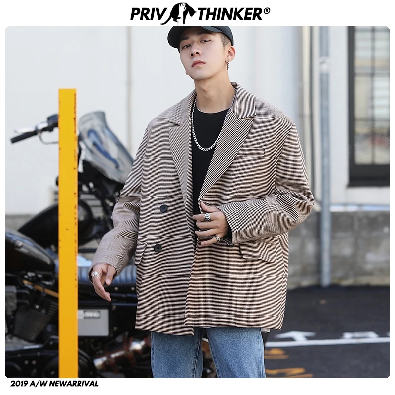 Privathinker, Мужская Осенняя Корейская уличная одежда, блейзеры, куртка,, Мужская s Harajuku, Блейзер, мужской блейзер с длинным рукавом, свободный, модная одежда