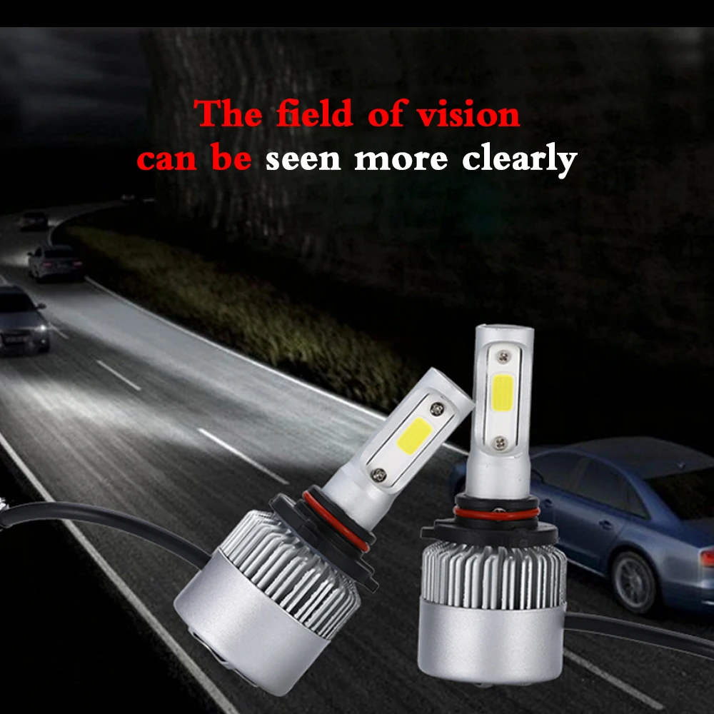 

1Pc LED Car Headlight H1 H3 H4 H7 H8 H11 H13 9004 9005 9006 9007 6000K Auto S2 Car Headlight Bulb 6000K Super Bright Car Styling