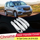 Для Opel Vauxhall Combo Life 2018 2019 2020 роскошный хромированный чехол для дверных ручек внешняя отделка улов Автомобильная крышка наклейки аксессуары