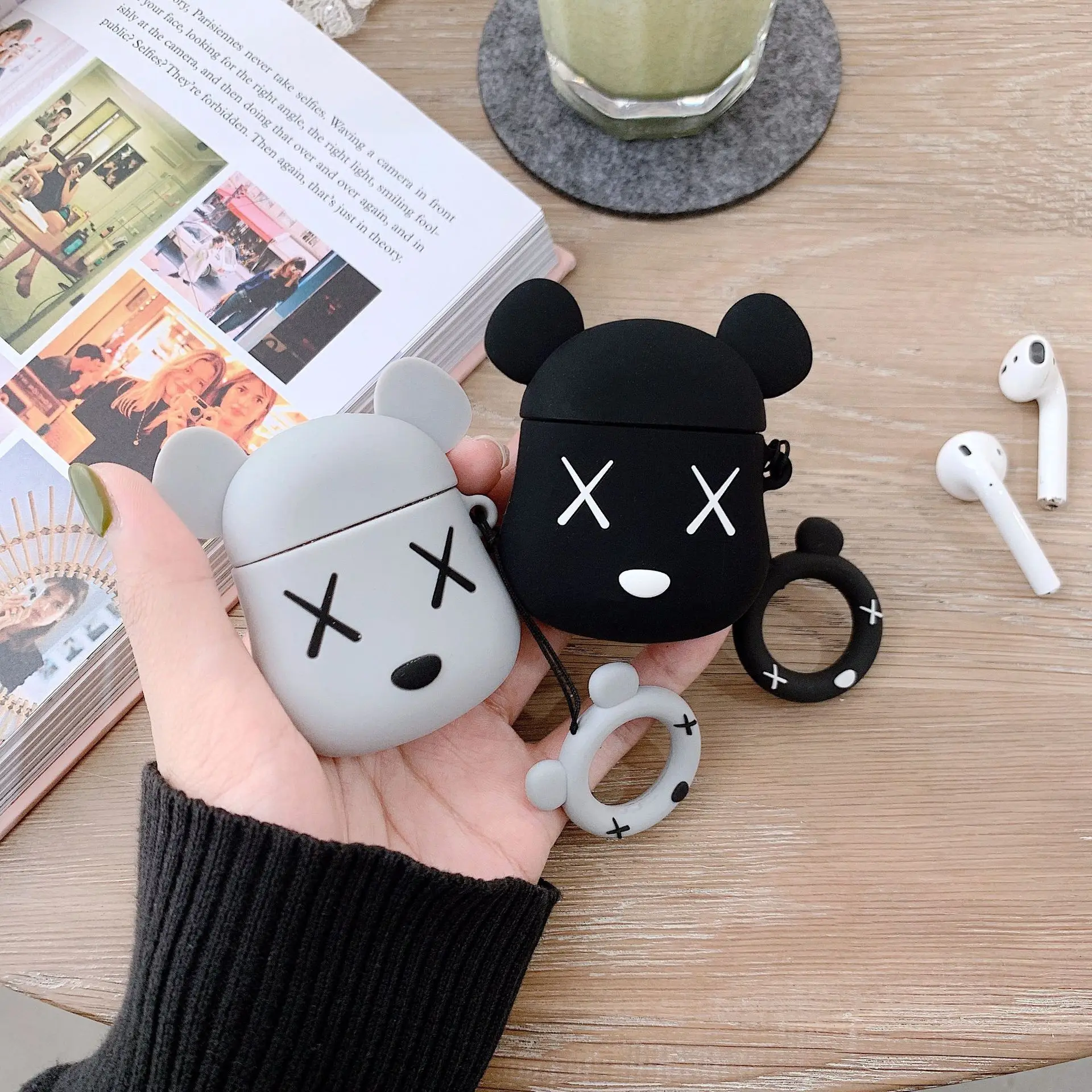 Мультфильм Kaw Kawai медведь игрушка наушники противоударный защитный чехол кожа