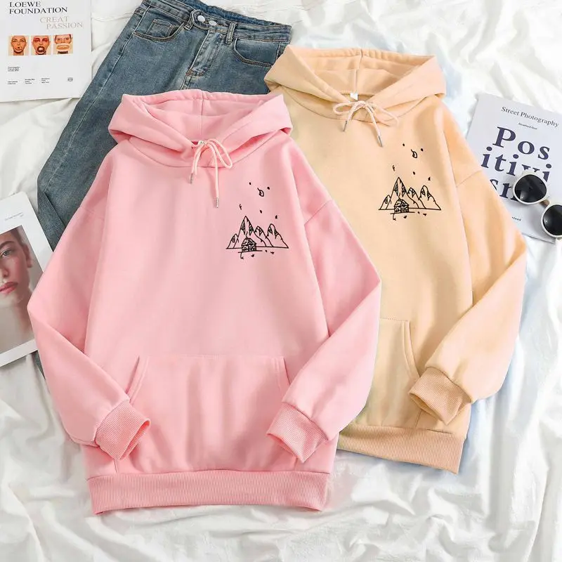 

Streetwear Y2k Hoodie Women's Gothic Casual Hip-Hop Art Print Sweatshirt Winter Warm Unisex Pullover Top