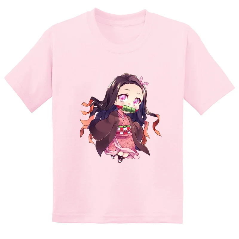 

Футболка для девочек с изображением рассекающего демонов камадо незуко, Забавная детская одежда в стиле аниме, летние хлопковые футболки д...