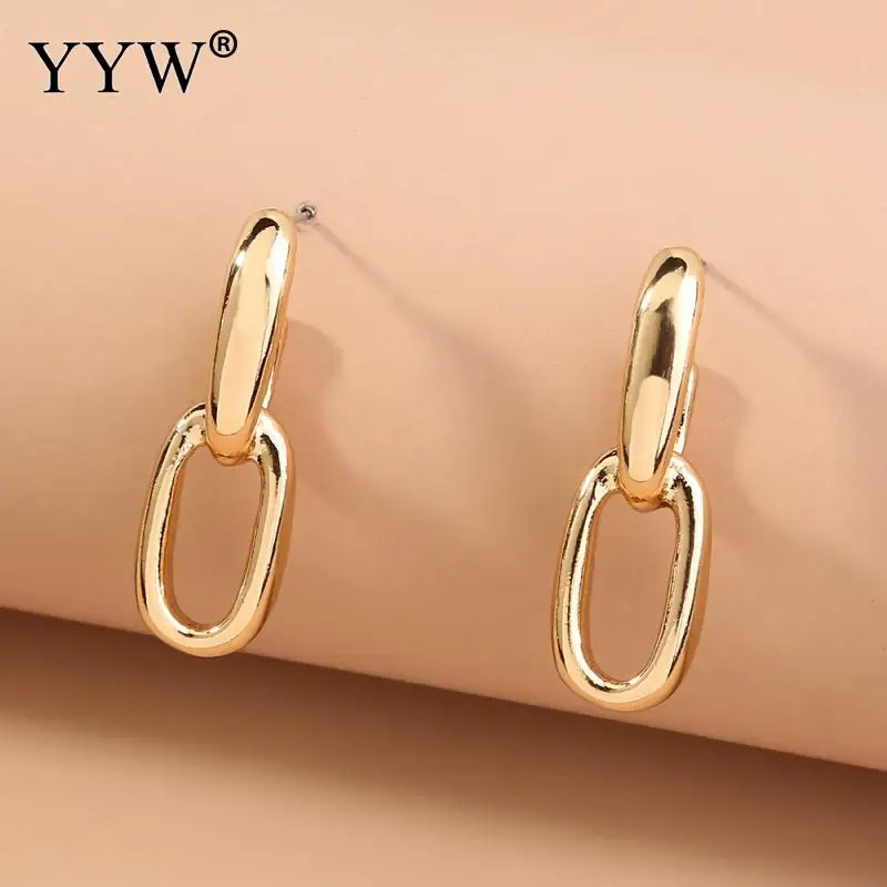 

Connecting Buckle Earrings Metal Personality Creative Earrings Fashion Vintage All-Match Earrings For Female Daily Wear Or Match
