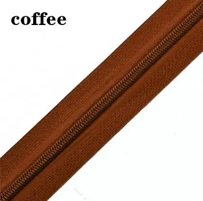 coffee 5 м длинная молния нейлон 3# пододеяльник подушка одеяло невидимая молния двойная молния черный и белый - Цвет: coffee