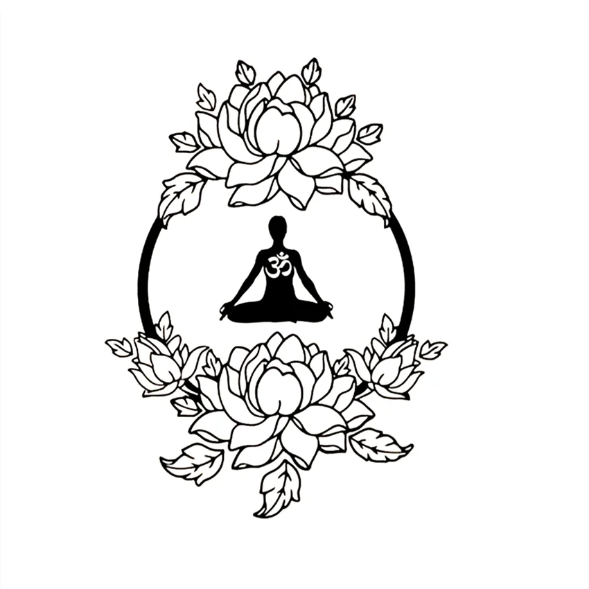 

Lotus design Mural interior design Wall Decal Menditaon Sticker interior design buddha namaste yoga peace lotus flower OM Q28