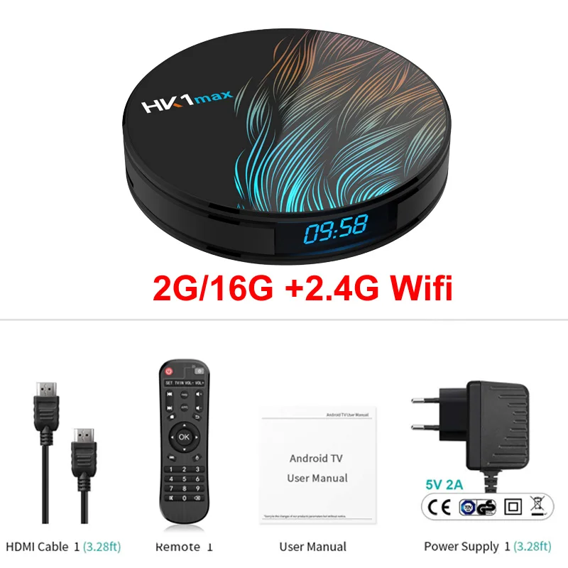 2G 16G HK1 MAX Smart Android 9,0 ТВ приставка RK3318 4GB 64GB 1080p BT 4,0 4K 2,4G+ 5G Wifi Поддержка Google Play Store Netflix Youtube плеер - Цвет: 2G 16G