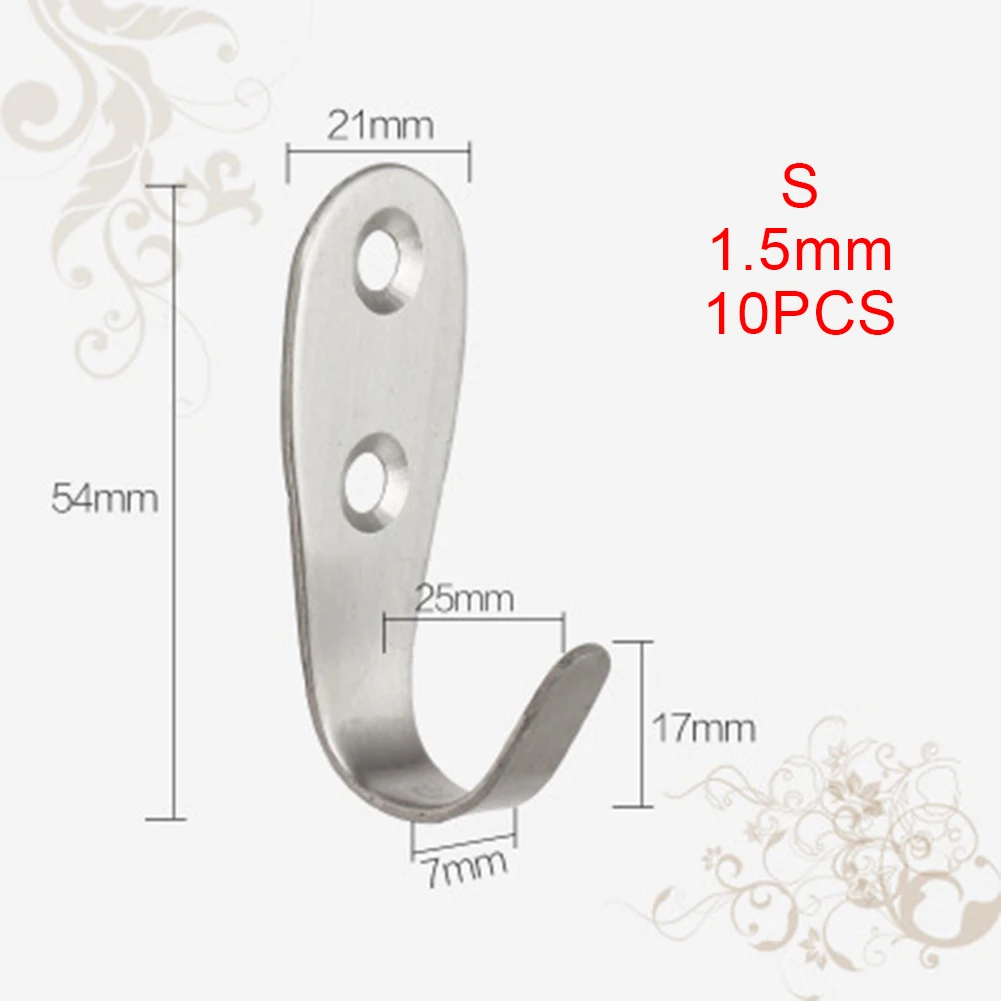 

10PCS Hook Solid Wall mounted Single hook Heavy Duty Rustproof DIY Hot