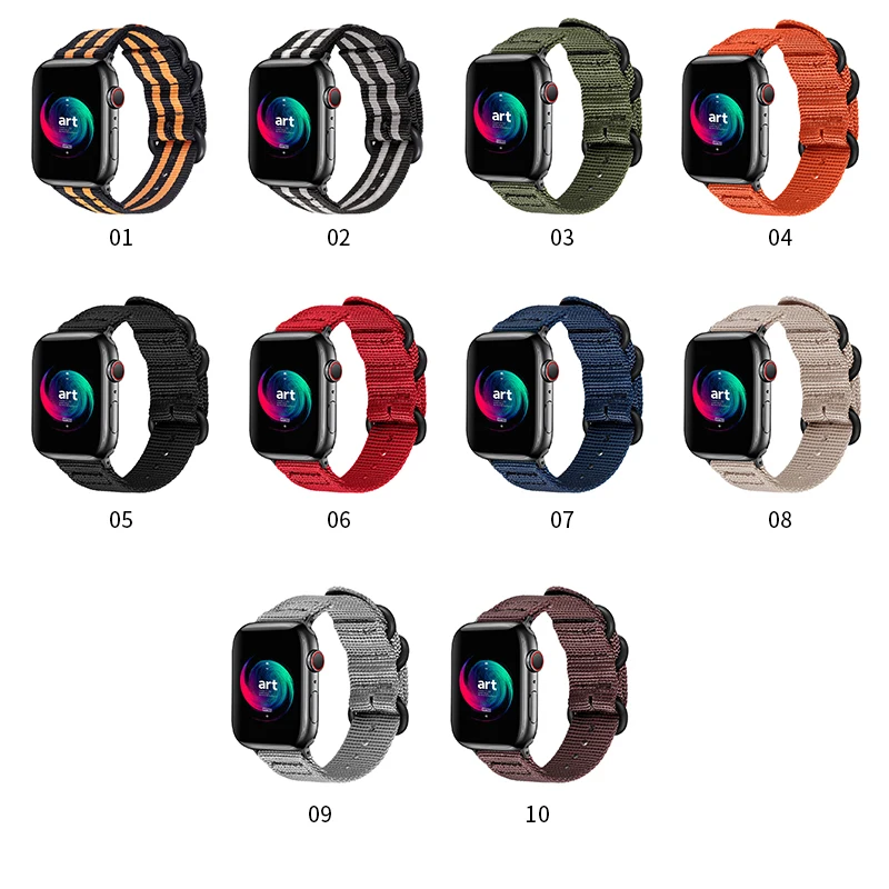 

Hot Sell Nylon Watchband for Apple Watch Band Series 5/4/3/2/1 Sport Leather Bracelet 42mm 44mm 38mm 40mm Strap For iwatch Band