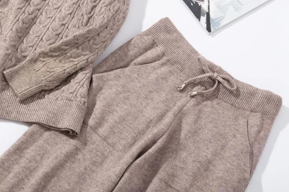 Twisted женский свитер Костюмы и наборы Водолазка с длинным рукавом трикотажные