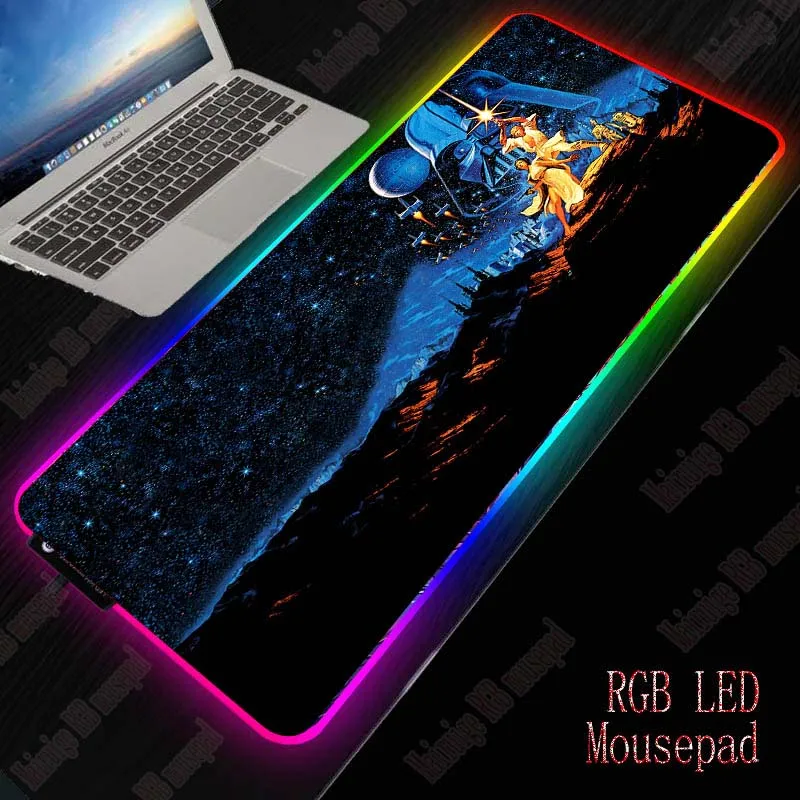 Yuzuoan Звездные войны RGB светодиодный 7 цветов подсветка большой игровой коврик для