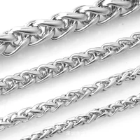 width 3 4 5 6mm stainless steel men twist link necklace chain high quality link chain necklaces 20 35 never fade