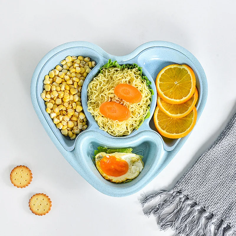 

Baby Tableware Baby Plate Kids Bowl Plates Baby Feeding Heart Bowl Safety Dishes Kids Tableware