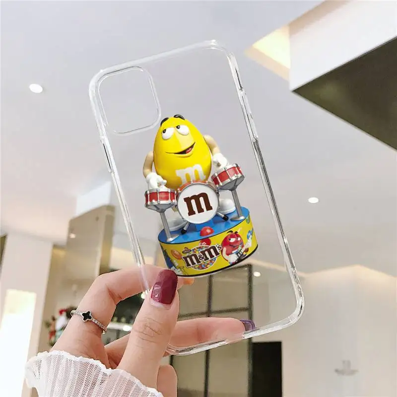

M&M's Chocolate Nutella Bottle Phone Case Transparent for iPhone 6 7 8 11 12 s mini pro X XS XR MAX Plus SE cover funda