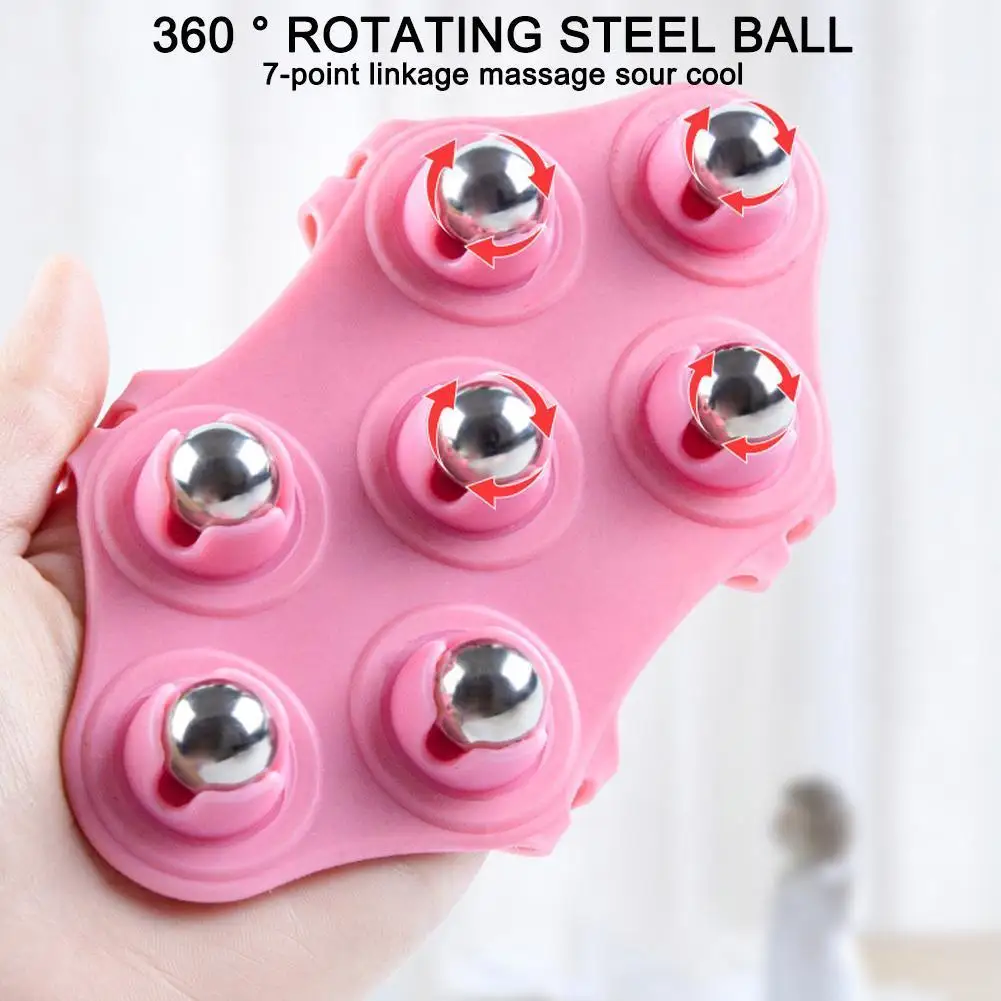

Hand Held Body Massager For Muscle Back Neck Joint Foot Magnetic Bead Meridian Brush Roller Ball Leg Massager Pain Relief Tool