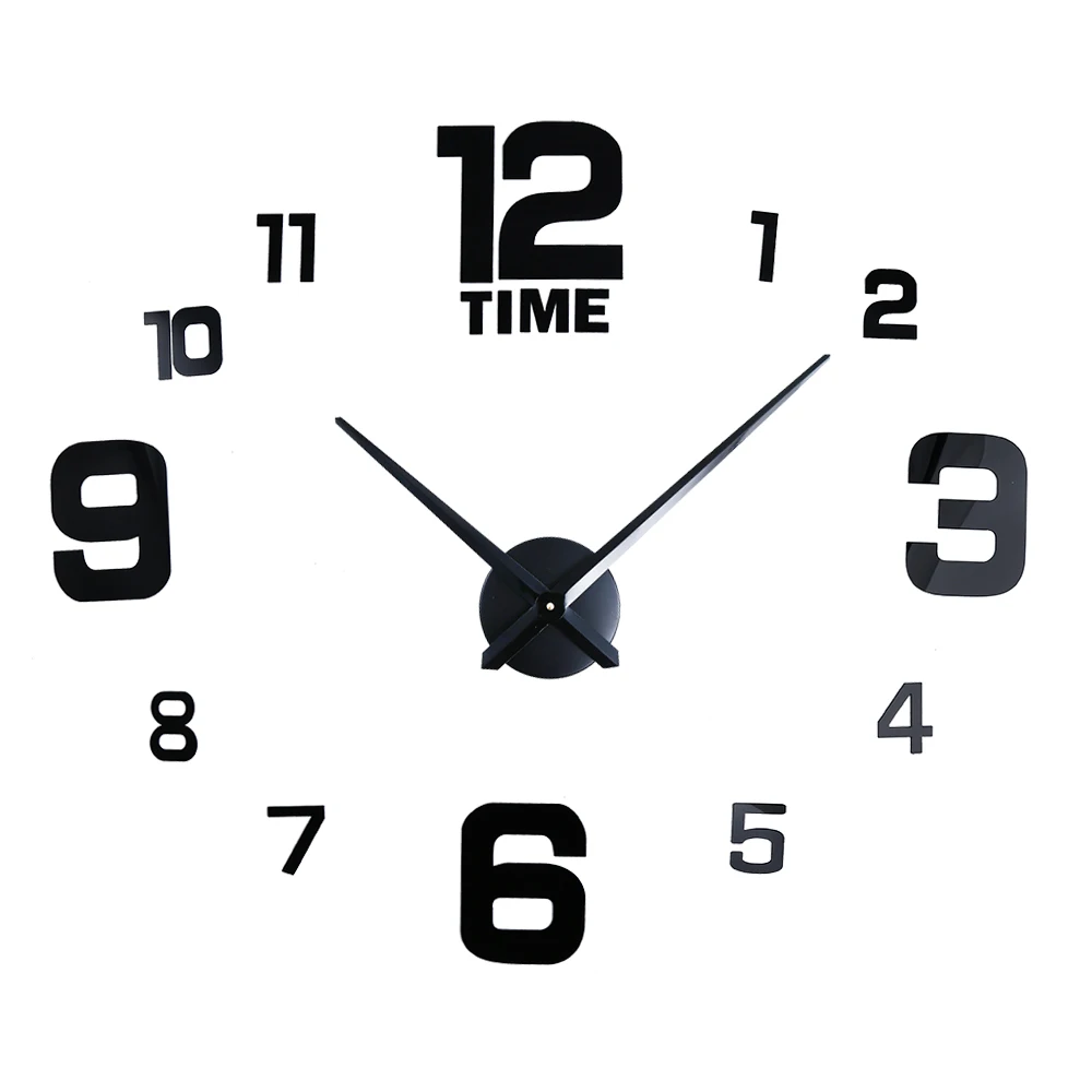 M. Сверкающие 3D настенные часы зеркальный эффект наклейки бескаркасные цифры DIY