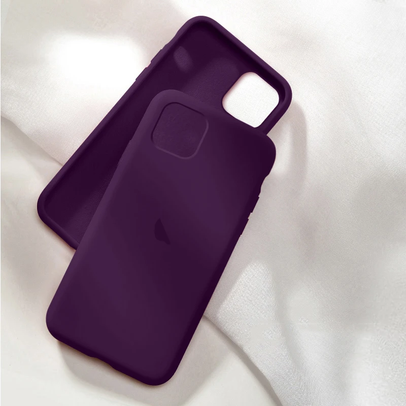 PurPle Официальный силиконовый чехол для Apple iphone X Xs max 7 8 6 S 6 S Plus X XR с логотипом чехол для iphone 11 Pro max чехол - Цвет: PurPle