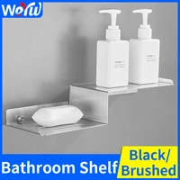 bathroom shelf black stainless steel bathroom shelves shower caddy rack wall mounted z shaped soap dish holder wifi router shelf